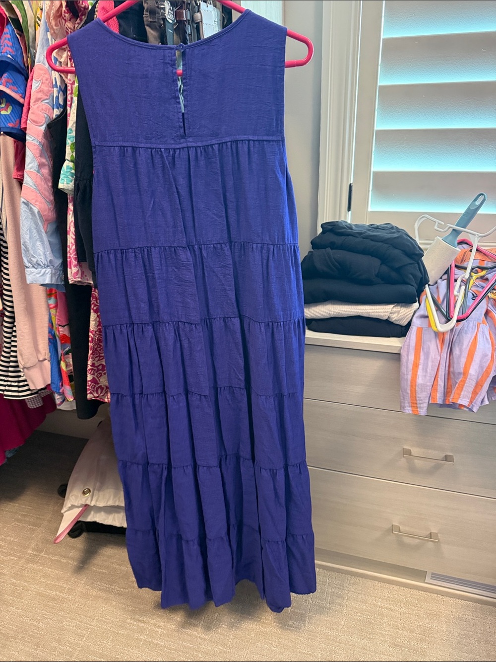 J. Jill Royal Blue Tiered Maxi Dress - Picture 3 of 3